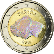 Spain, 2 Euro, Grotte d'Altamira, 2015, Colorised, MS(63), Bi-Metallic