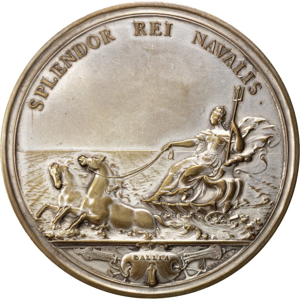 France, Medal, Louis XIV, Shipping, Mauger, AU(50-53), Bronze