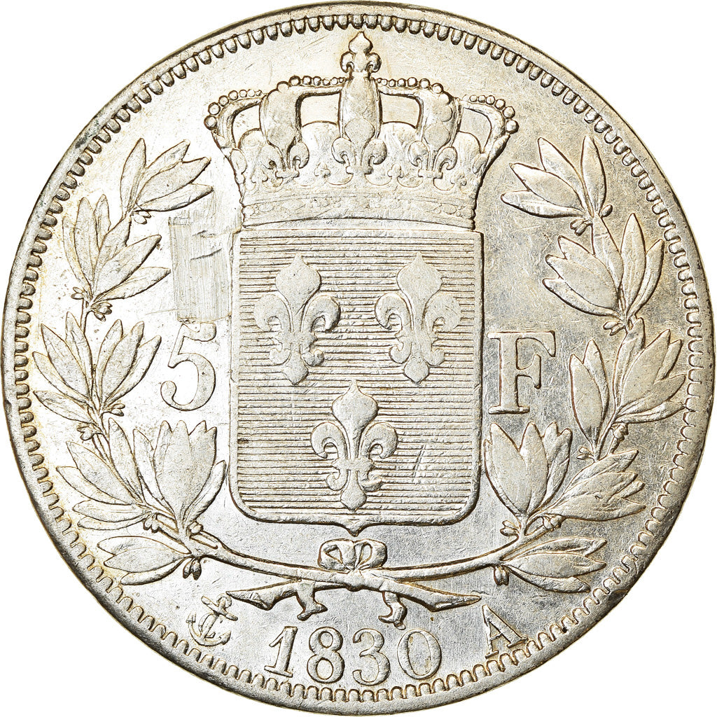 Coin, France, Charles X, 5 Francs, 1830, Paris, EF(40-45), Silver, KM:728.1