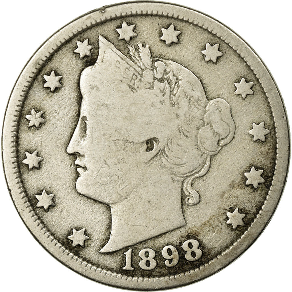 Moeda, Estados Unidos da América, Liberty Nickel, 5 Cents, 1898, U.S. Mint