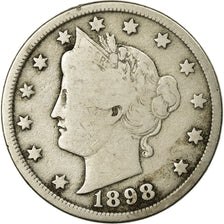 Moeda, Estados Unidos da América, Liberty Nickel, 5 Cents, 1898, U.S. Mint