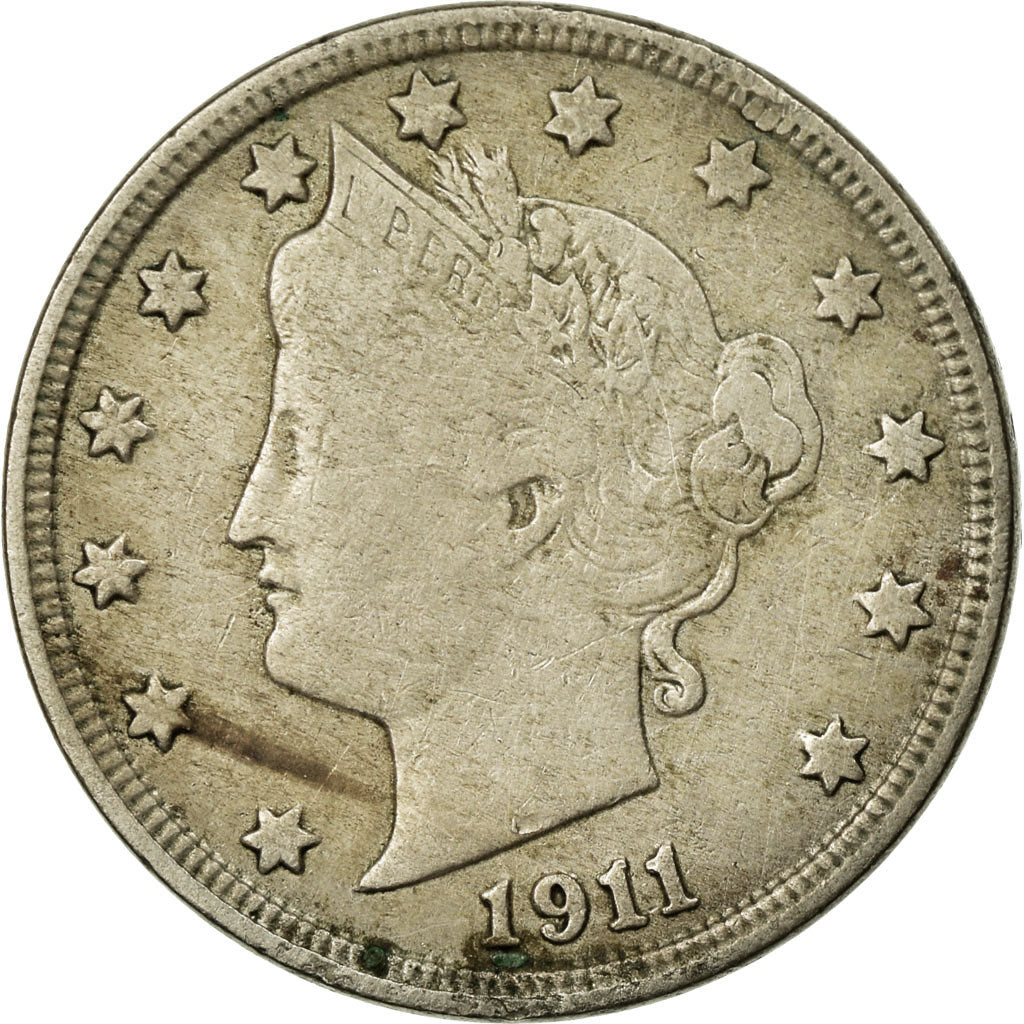 Monnaie, États-Unis, Liberty Nickel, 5 Cents, 1911, U.S. Mint, Philadelphie