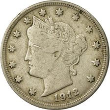 Moneta, Stati Uniti, Liberty Nickel, 5 Cents, 1912, U.S. Mint, Philadelphia, MB