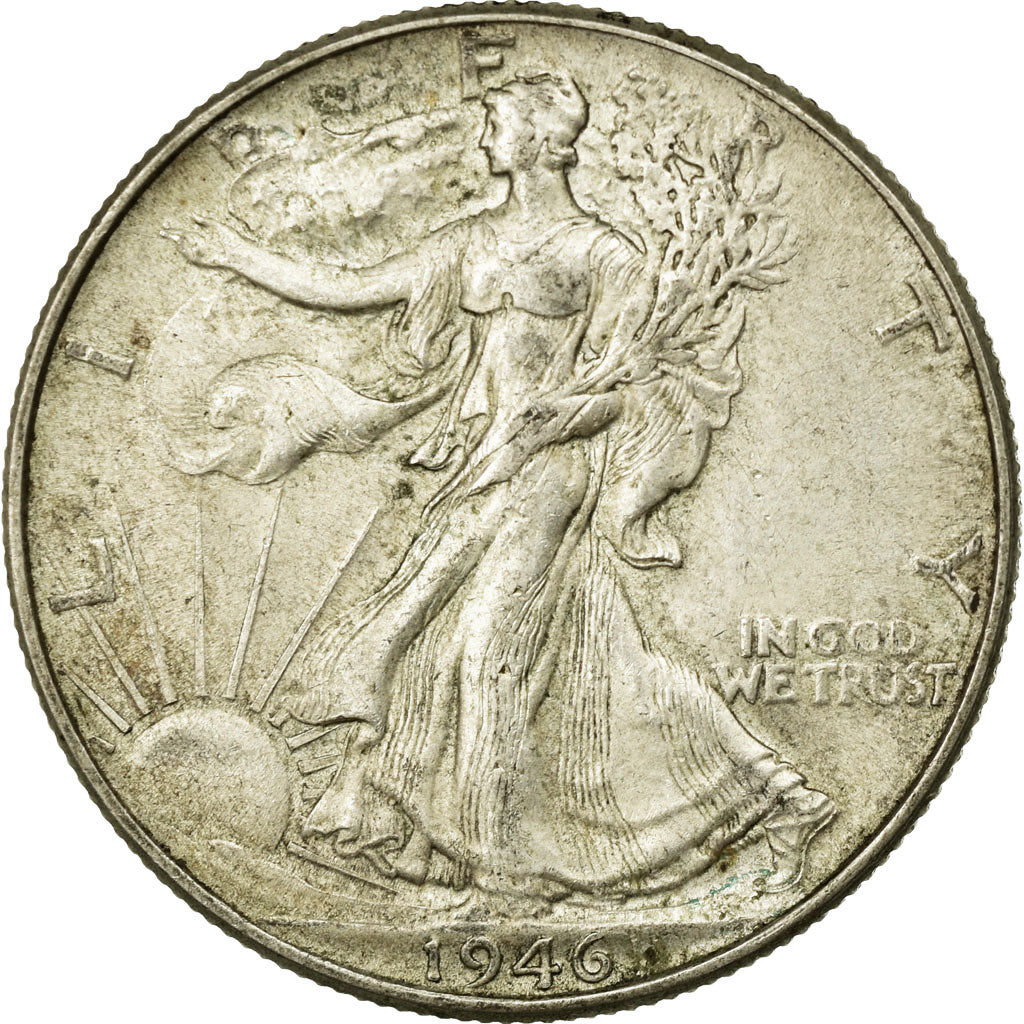 Coin, United States, Walking Liberty Half Dollar, Half Dollar, 1946, U.S. Mint