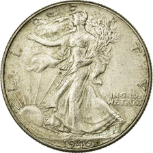 Coin, United States, Walking Liberty Half Dollar, Half Dollar, 1946, U.S. Mint
