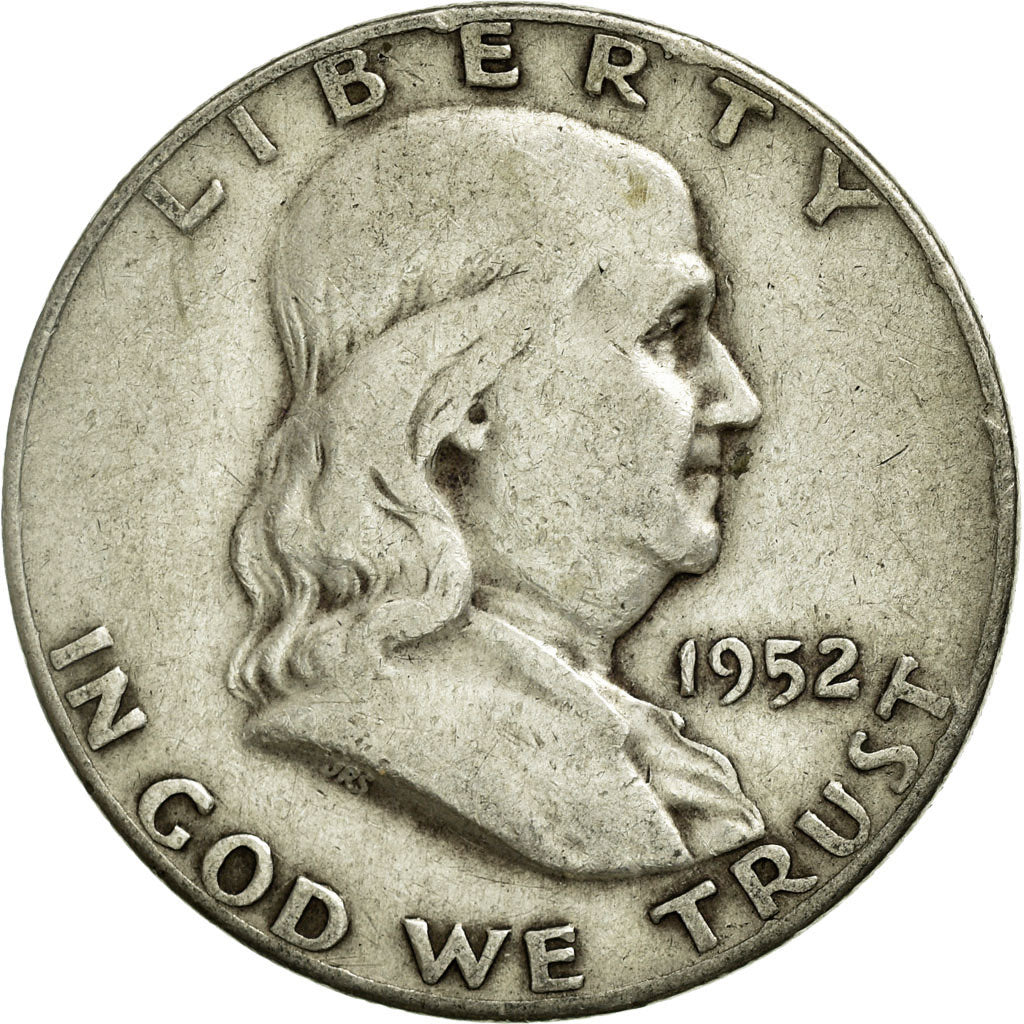 Coin, United States, Franklin Half Dollar, Half Dollar, 1952, U.S. Mint, Denver