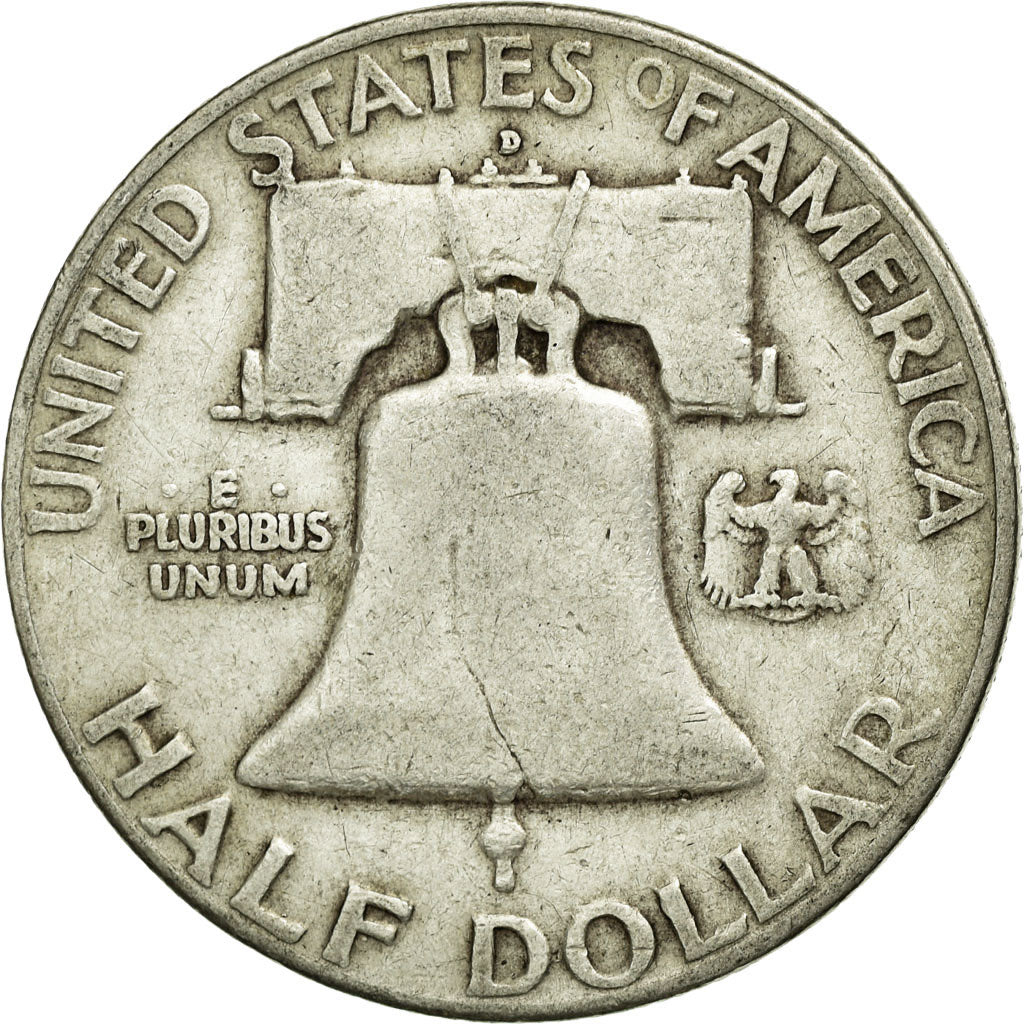 Coin, United States, Franklin Half Dollar, Half Dollar, 1952, U.S. Mint, Denver