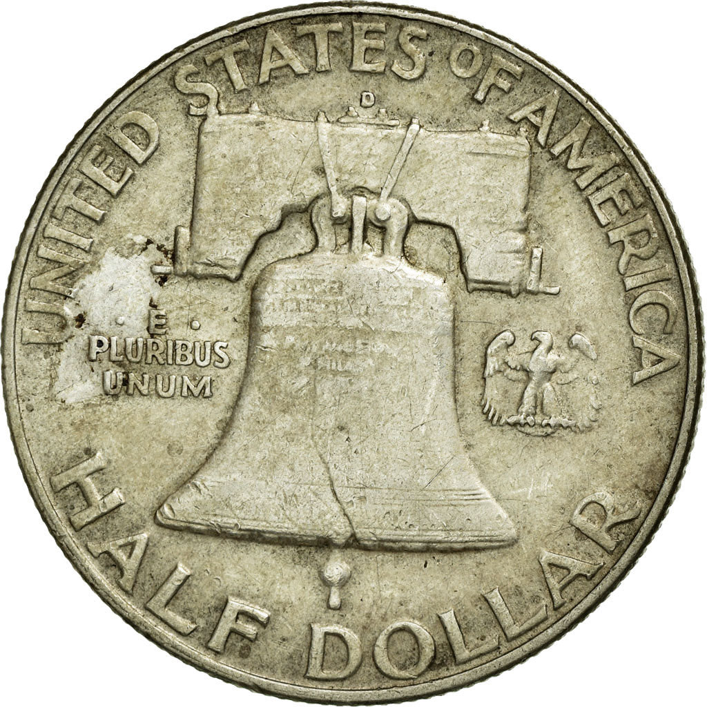 Coin, United States, Franklin Half Dollar, Half Dollar, 1954, U.S. Mint, Denver