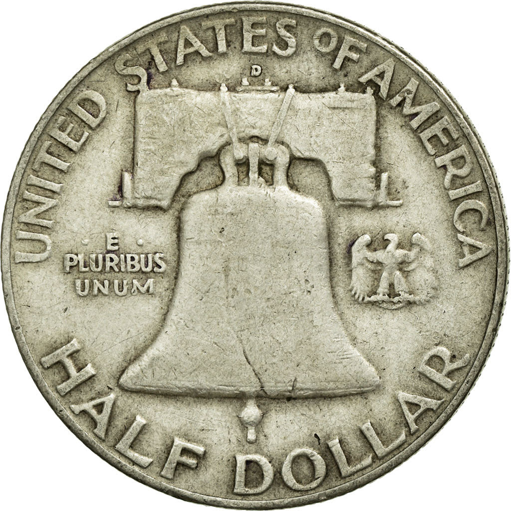 Coin, United States, Franklin Half Dollar, Half Dollar, 1958, U.S. Mint, Denver