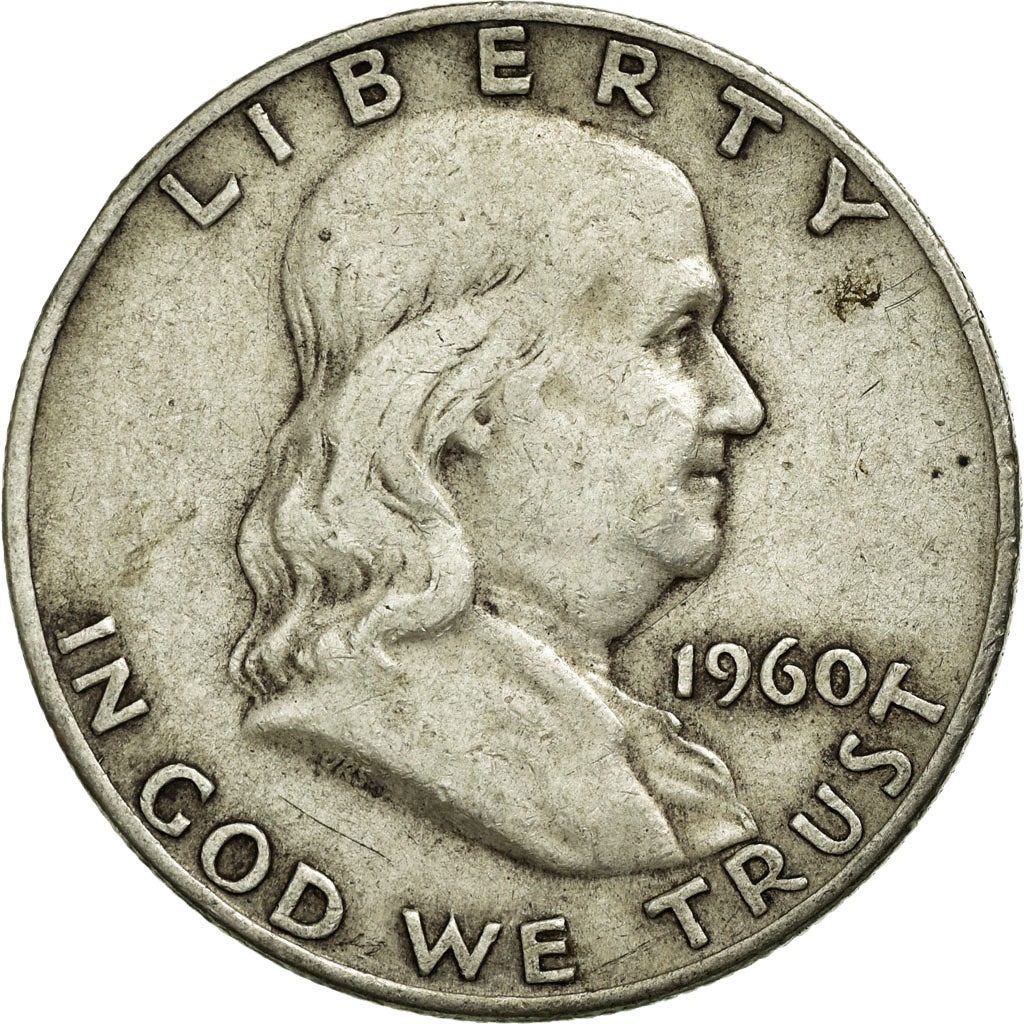 Coin, United States, Franklin Half Dollar, Half Dollar, 1960, U.S. Mint, Denver