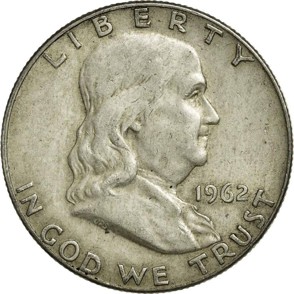 Coin, United States, Franklin Half Dollar, Half Dollar, 1962, U.S. Mint, Denver