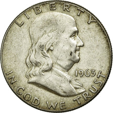 Coin, United States, Franklin Half Dollar, Half Dollar, 1963, U.S. Mint