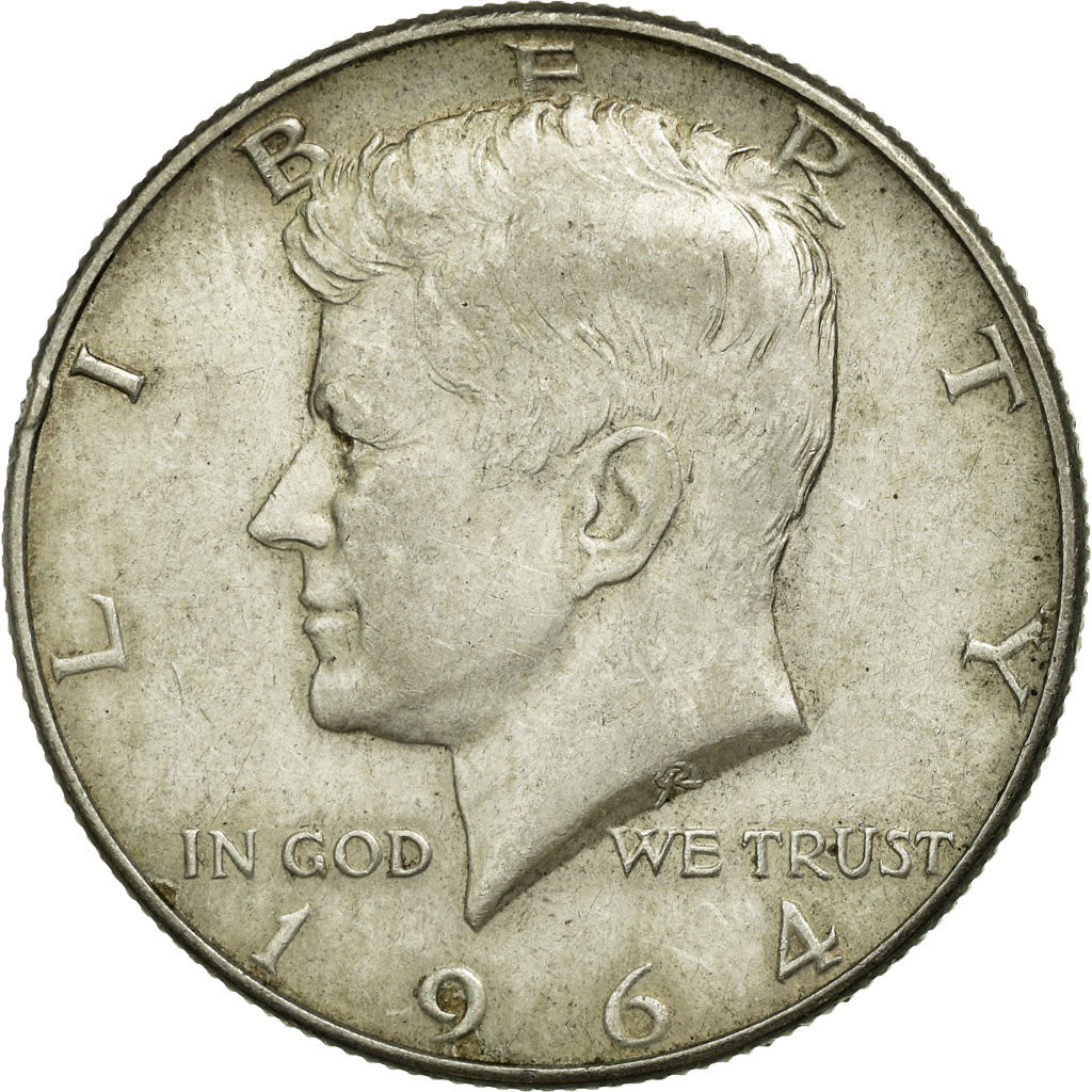 Coin, United States, Kennedy Half Dollar, Half Dollar, 1964, U.S. Mint