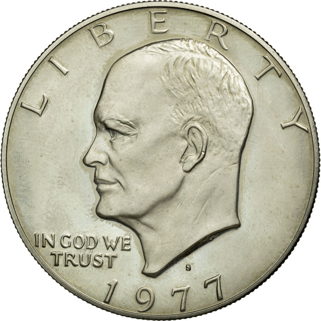 Coin, United States, Eisenhower Dollar, Dollar, 1977, U.S. Mint, San Francisco