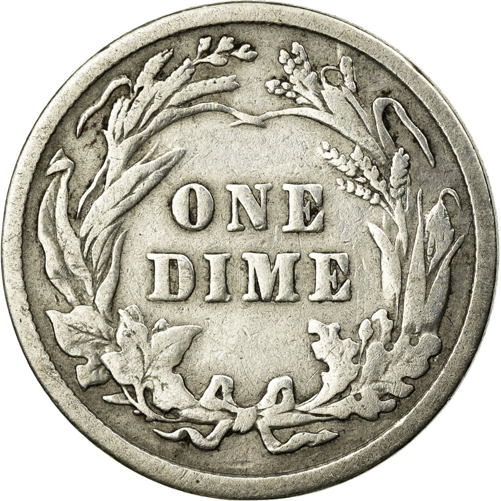 Coin, United States, Barber Dime, Dime, 1907, U.S. Mint, Philadelphia