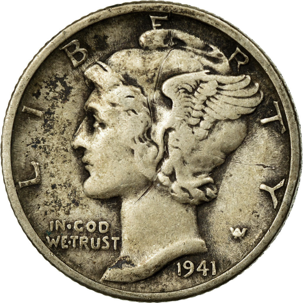 Moneta, Stati Uniti, Mercury Dime, Dime, 1941, U.S. Mint, Denver, MB, Argento