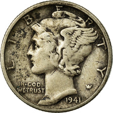Moneta, Stati Uniti, Mercury Dime, Dime, 1941, U.S. Mint, Denver, MB, Argento