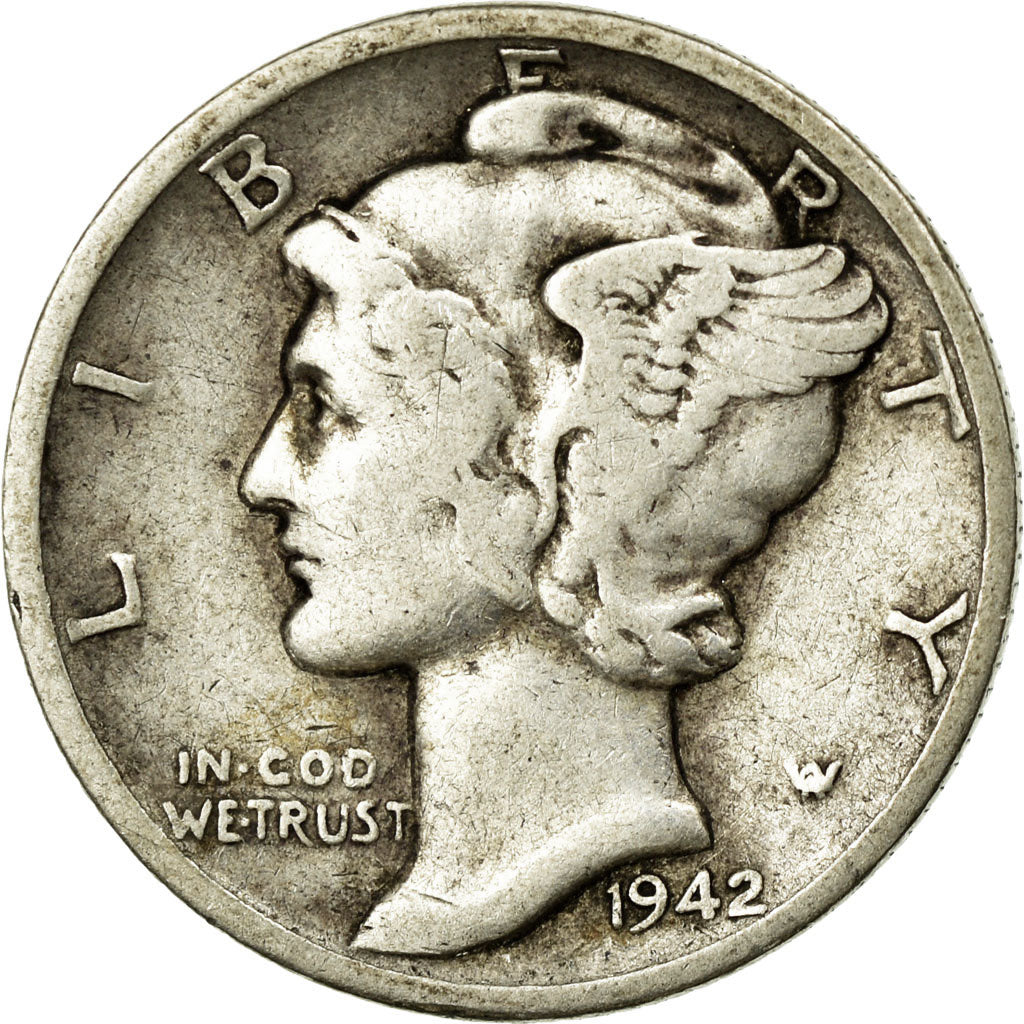 Moneta, Stati Uniti, Mercury Dime, Dime, 1942, U.S. Mint, Philadelphia, MB