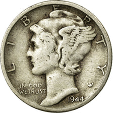 Coin, United States, Mercury Dime, Dime, 1944, U.S. Mint, Denver, VF(20-25)