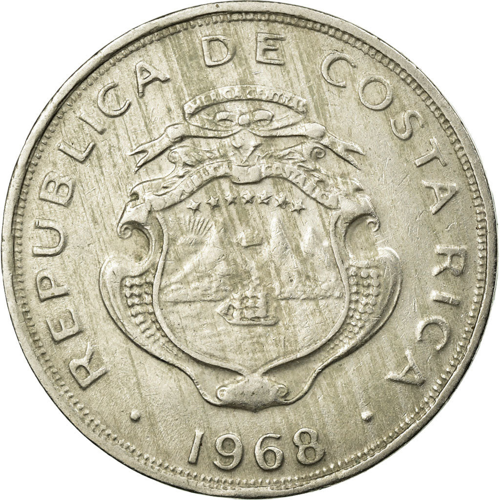 Moneta, Costa Rica, 50 Centimos, 1968, BB, Rame-nichel, KM:189.3