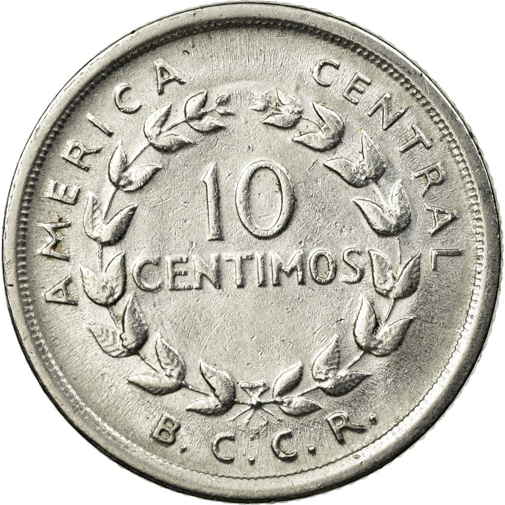 Coin, Costa Rica, 10 Centimos, 1953, EF(40-45), Stainless Steel, KM:185.1a
