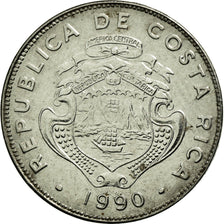Coin, Costa Rica, 50 Centimos, 1990, EF(40-45), Stainless Steel, KM:209.2