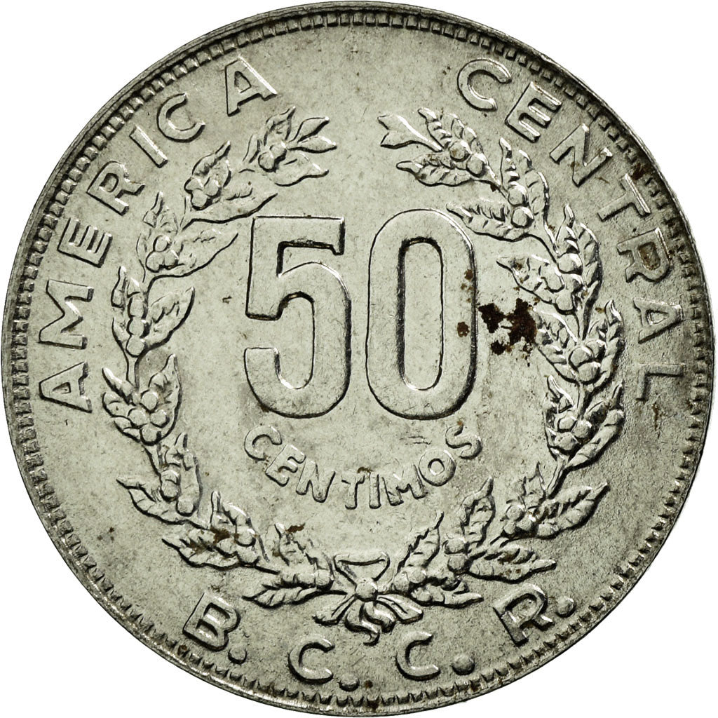 Coin, Costa Rica, 50 Centimos, 1990, EF(40-45), Stainless Steel, KM:209.2