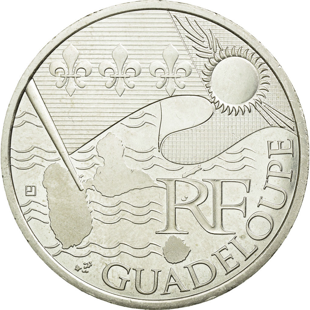 France, 10 Euro, Guadeloupe, 2010, SPL, Argent, KM:1655