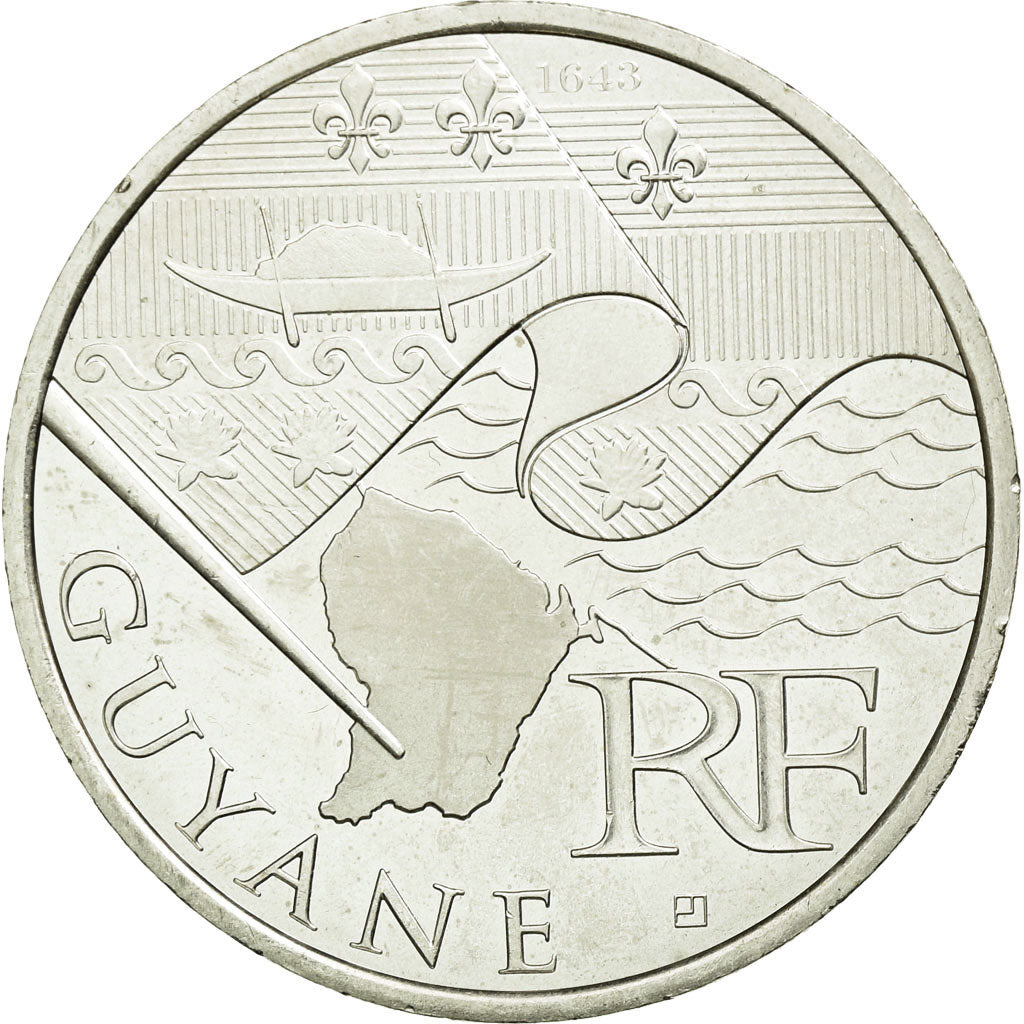 Francia, 10 Euro, Guyane, 2010, SPL, Argento, KM:1654