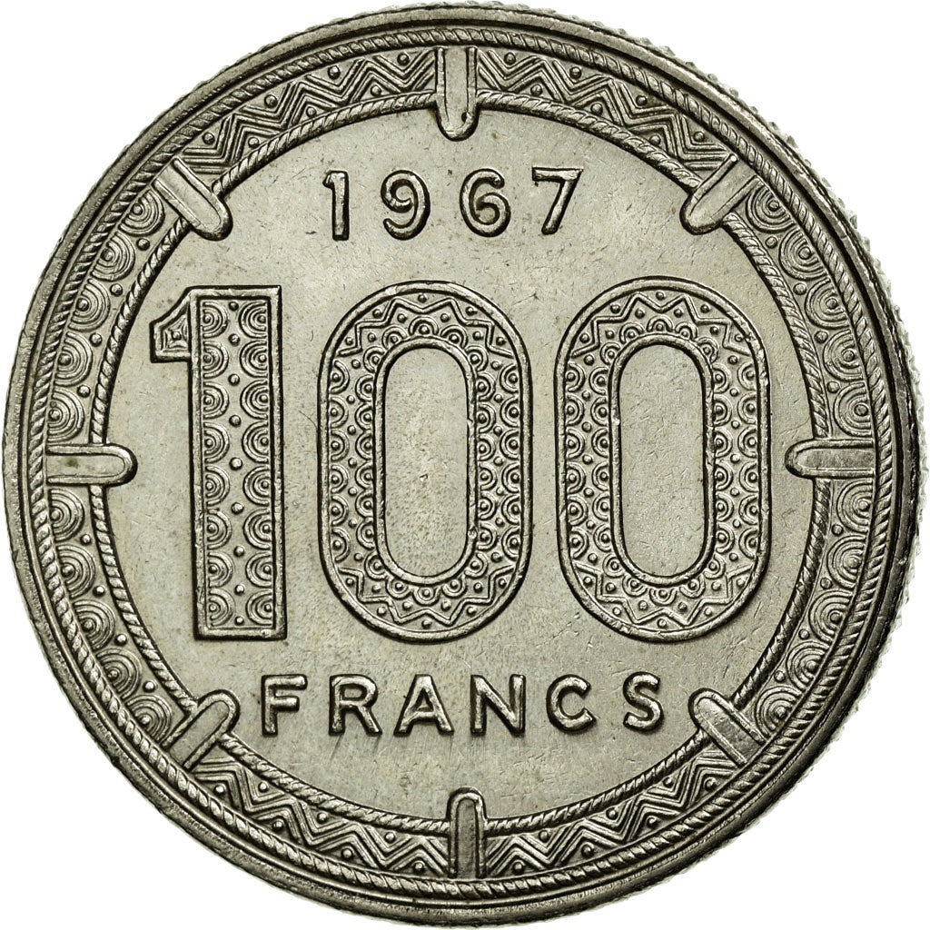 Coin, Cameroon, 100 Francs, 1967, Paris, EF(40-45), Nickel, KM:14