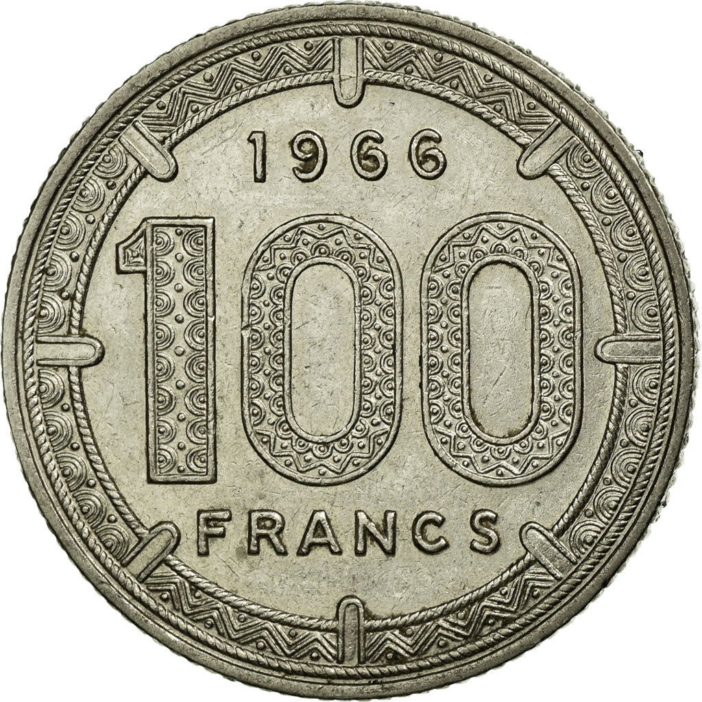 Coin, EQUATORIAL AFRICAN STATES, 100 Francs, 1966, Paris, EF(40-45), Nickel