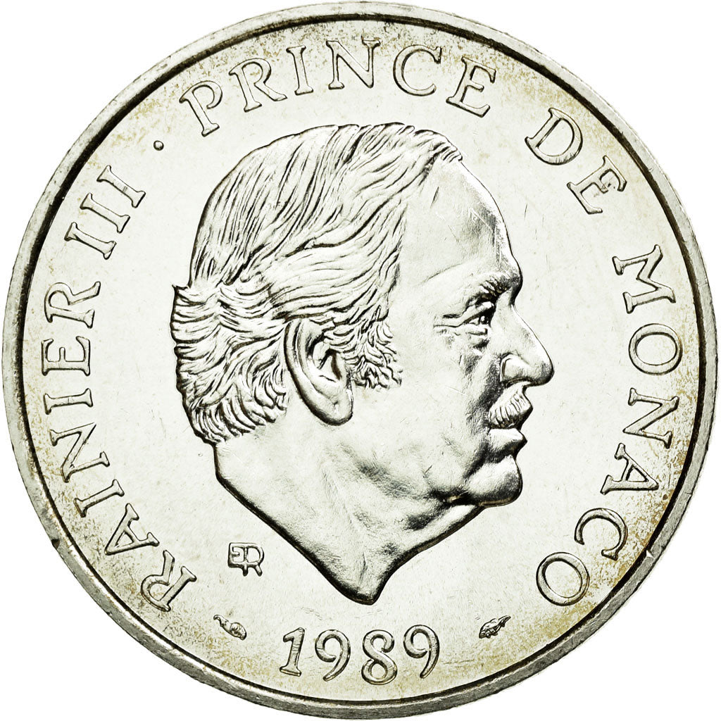 Coin, Monaco, Rainier III, 100 Francs, 1989, MS(63), Silver, KM:164