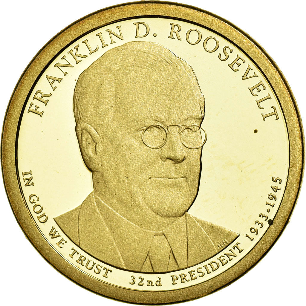 Coin, United States, Dollar, 2014, U.S. Mint, Franklin D. Roosevelt, MS(63)