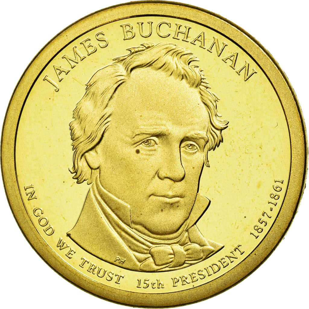 Coin, United States, Dollar, 2010, James Buchanan,  U.S. Mint, Philadelphia,