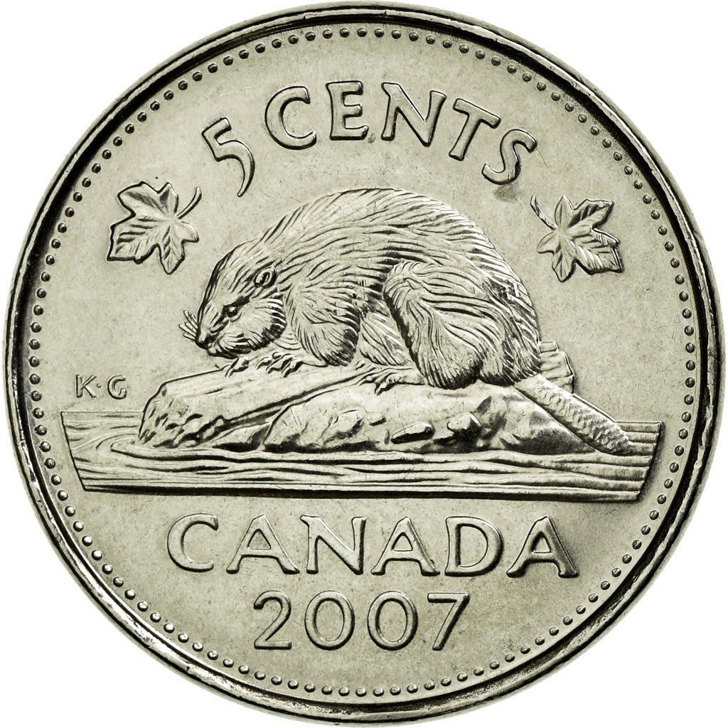 Coin, Canada, Elizabeth II, 5 Cents, 2007, Royal Canadian Mint, Winnipeg