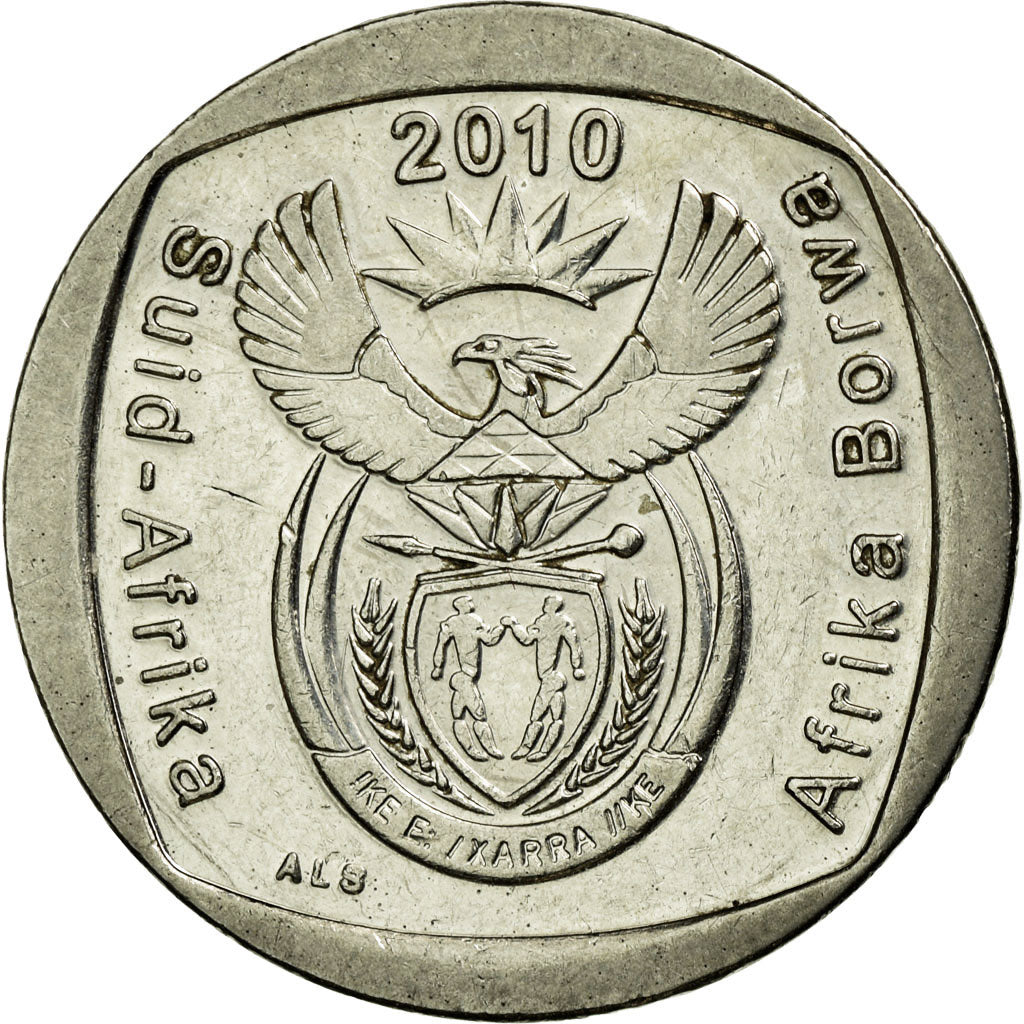 Moneda, Sudáfrica, 2 Rand, 2010, Pretoria, MBC, Níquel chapado en cobre