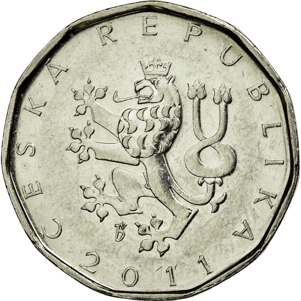 Münze, Tschechische Republik, 2 Koruny, 2011, SS, Nickel plated steel, KM:9