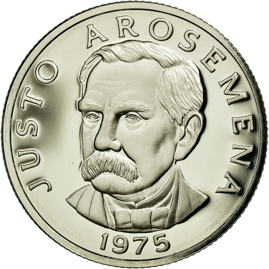 Coin, Panama, 25 Centesimos, 1975, Franklin Mint, MS(65-70), Copper-Nickel Clad
