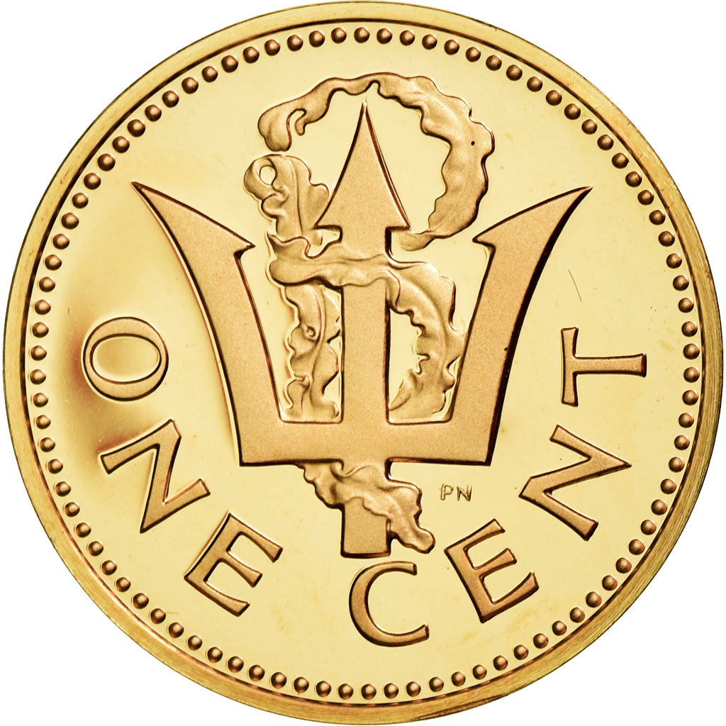 Coin, Barbados, Cent, 1975, Franklin Mint, MS(65-70), Bronze, KM:10