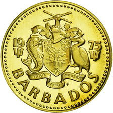Coin, Barbados, 5 Cents, 1975, Franklin Mint, MS(65-70), Brass, KM:11