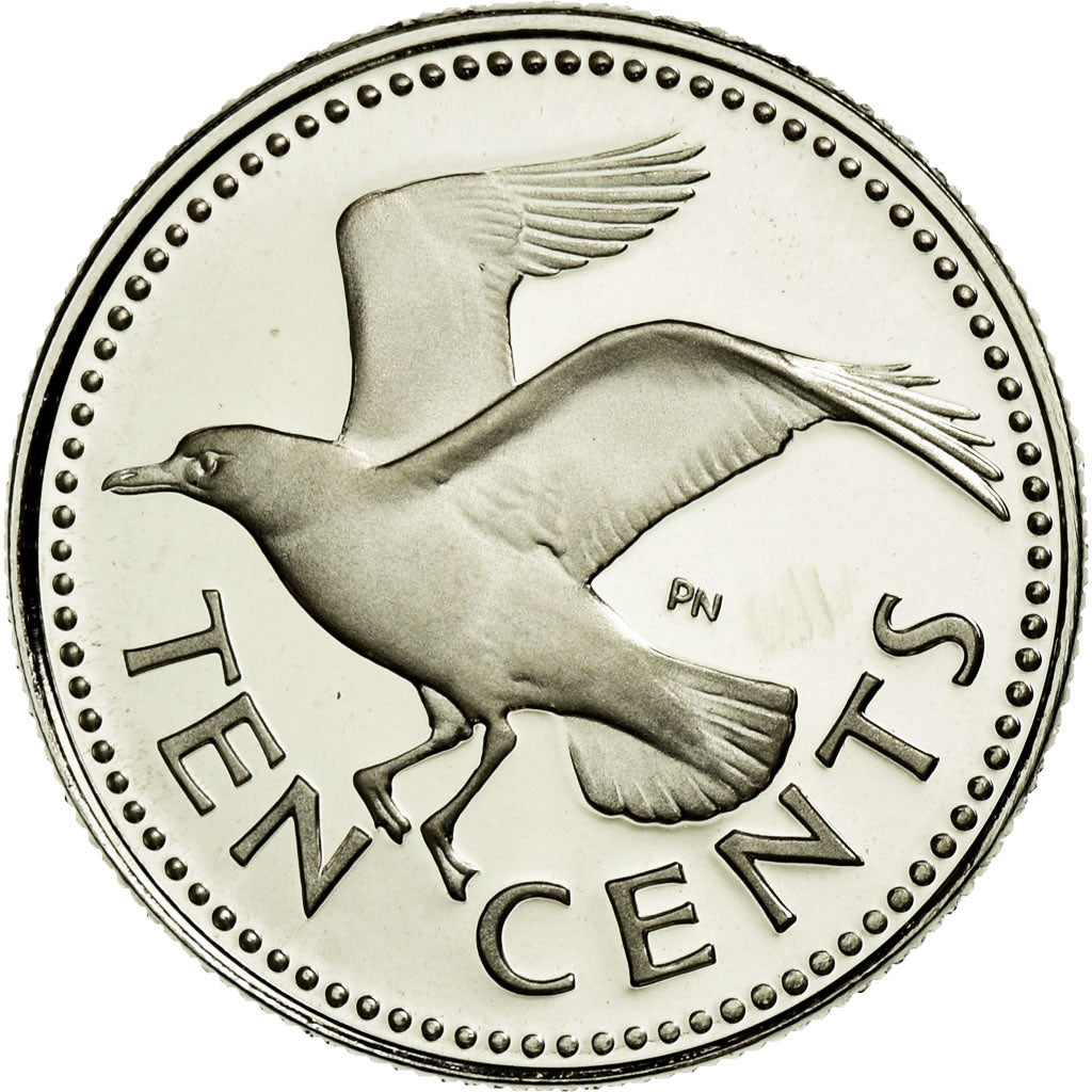 Coin, Barbados, 10 Cents, 1975, Franklin Mint, MS(65-70), Copper-nickel, KM:12