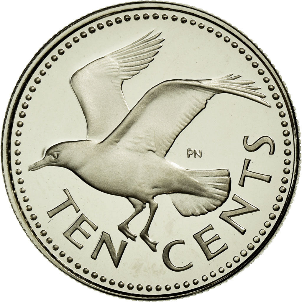 Coin, Barbados, 10 Cents, 1975, Franklin Mint, MS(65-70), Copper-nickel, KM:12