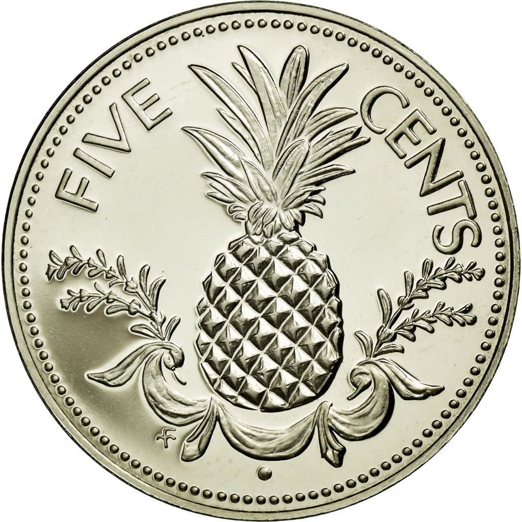 Coin, Bahamas, Elizabeth II, 5 Cents, 1975, Franklin Mint, U.S.A., MS(65-70)