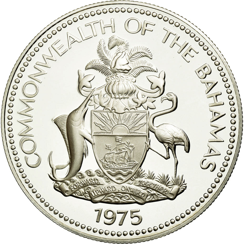 Coin, Bahamas, Elizabeth II, Dollar, 1975, Franklin Mint, U.S.A., MS(65-70)