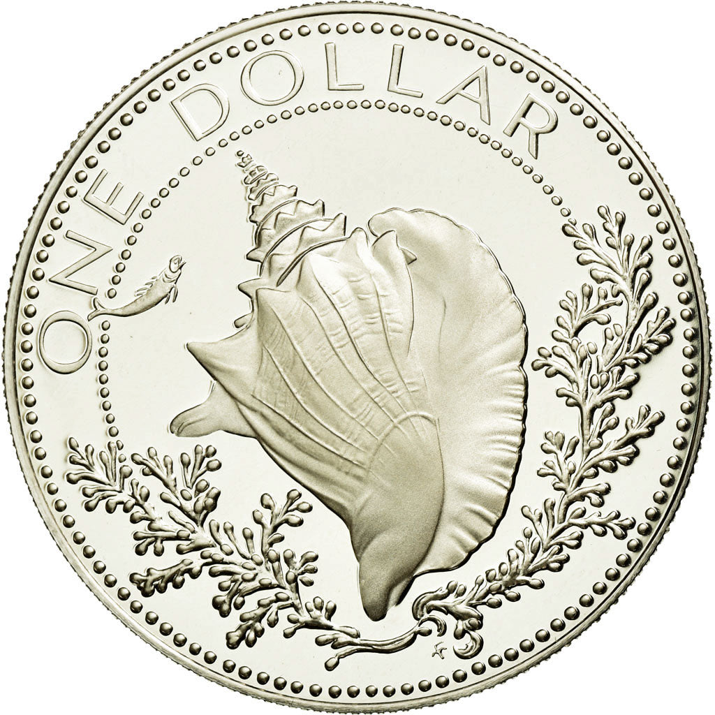 Coin, Bahamas, Elizabeth II, Dollar, 1975, Franklin Mint, U.S.A., MS(65-70)