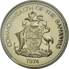 Coin, Bahamas, Elizabeth II, 5 Cents, 1974, Franklin Mint, U.S.A., MS(65-70)
