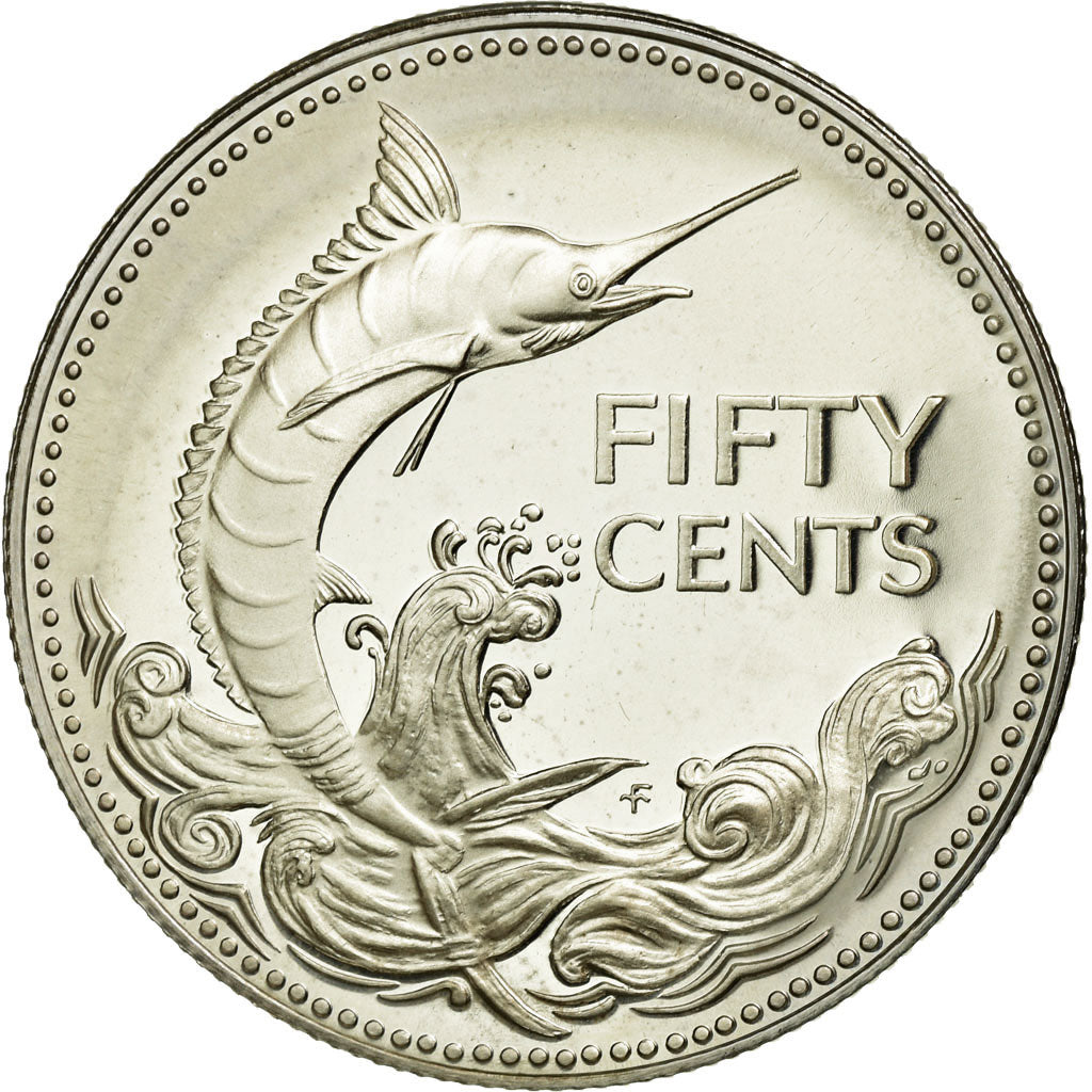 Münze, Bahamas, Elizabeth II, 50 Cents, 1974, Franklin Mint, U.S.A., STGL