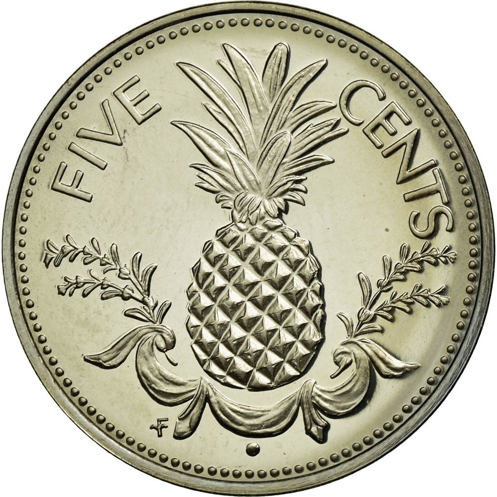 Coin, Bahamas, Elizabeth II, 5 Cents, 1974, Franklin Mint, U.S.A., MS(65-70)