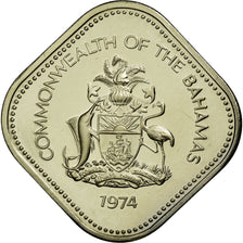Monnaie, Bahamas, Elizabeth II, 15 Cents, 1974, Franklin Mint, U.S.A., FDC