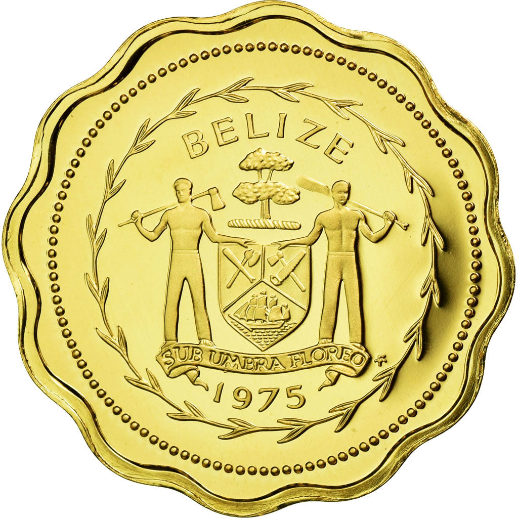 Coin, Belize, Cent, 1975, Franklin Mint, MS(65-70), Silver, KM:46a